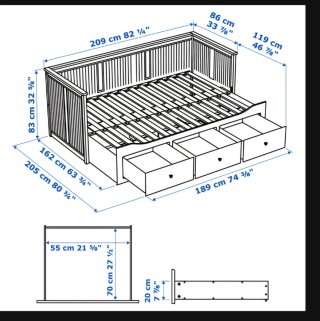 Diván Cama IKEA HEMNES + 2 Colchones