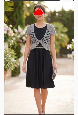 Vestido fiesta negro y chaqueta gris Talla S