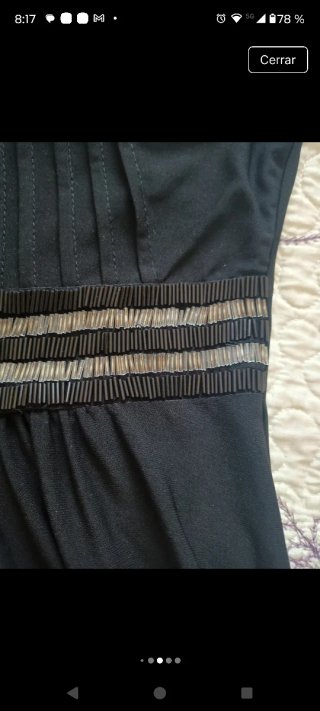 Vestido fiesta negro y chaqueta gris Talla S
