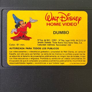 Dumbo VHS Original Disney Walt Disney