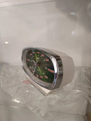 Reloj Despertador Impex Plateado y Verde vintage