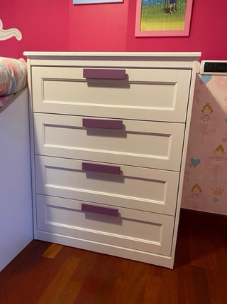 Baúl Infantil Rosa y Blanco Cajonera infantil