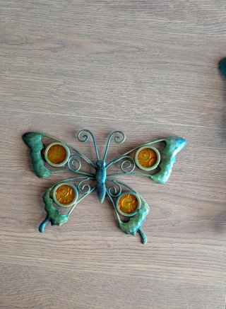Mariposas decorativas metal y cristal
