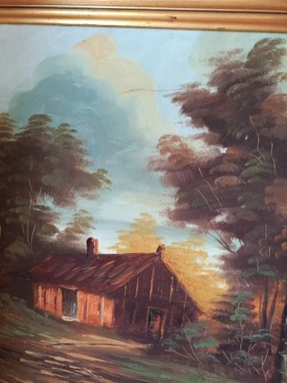 Cuadro al óleo (Grande) - Paisaje rural