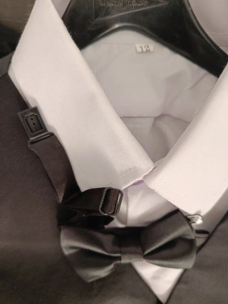 Conjunto formal elegante azul y negro 12 años