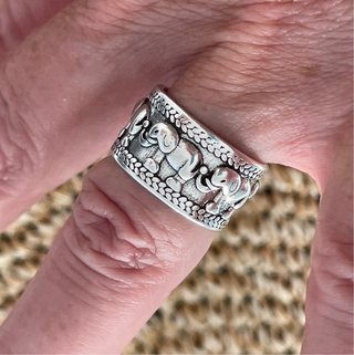 Anillo de Plata 925 con Elefantes