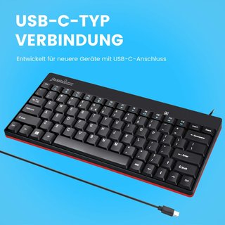 Teclado Mini Compacto Perixx 422 USB-C QWERTZ