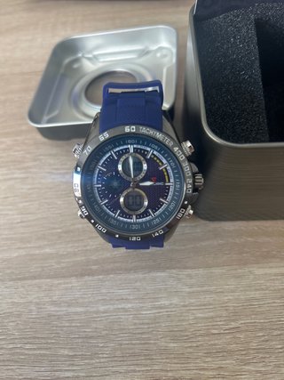 Reloj Cubic Azul y Plateado