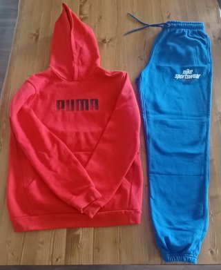 Sudadera roja Puma y Pantalón azul Nike nuevos
