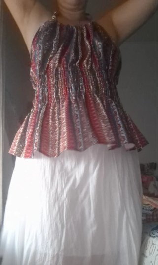 Blusa Estampada con Fruncido