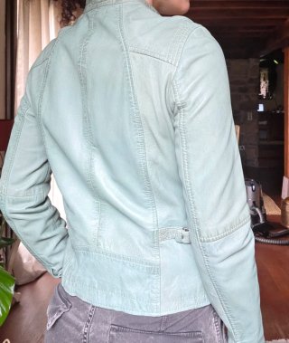 Oakwood Genuine Leather Jacket Size S Jade Green