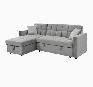 Sofá Cama Chaise Longue Gris 210x145cm