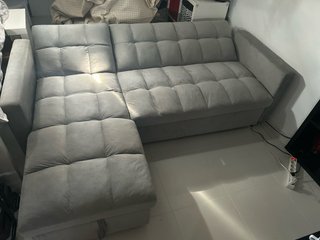 Sofá Cama Chaise Longue Gris 210x145cm
