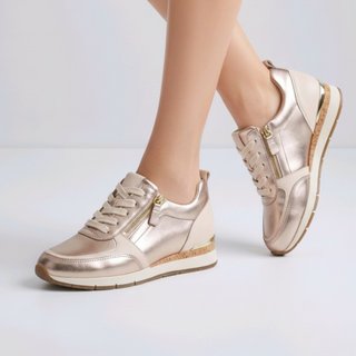 Zapatillas Gabor Piel Talla 42 Crema Oro