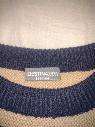 Jersey corto rayas beige y azul