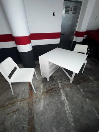 Conjunto Mesa Plegable y 2 Sillas Blancas Ikea