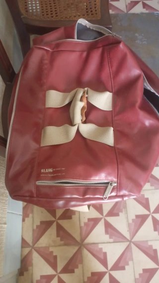 Bolso Slang Rojo y Beige