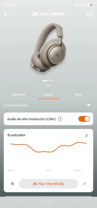JBL Live 780NC Auriculares Beige