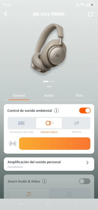 JBL Live 780NC Auriculares Beige