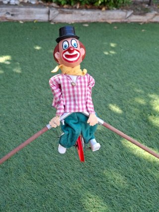 Juguete Antiguo Payaso Equilibrín Años 60