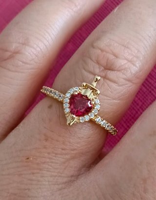 Anillo Pandora Corazón Rojo