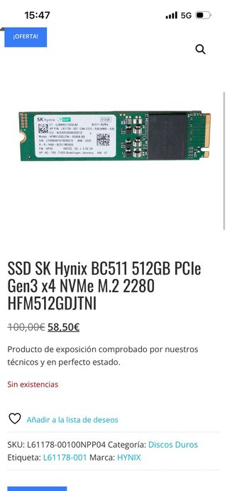 SK hynix BC511 NVMe 512GB SSD