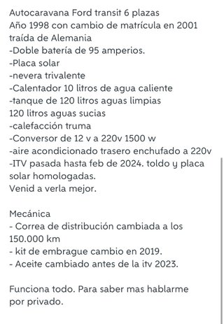 Autocaravana Karmann Ford Transit