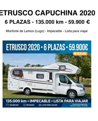 etrusco 2020 6 plazas 135.000 km59900 Impecable