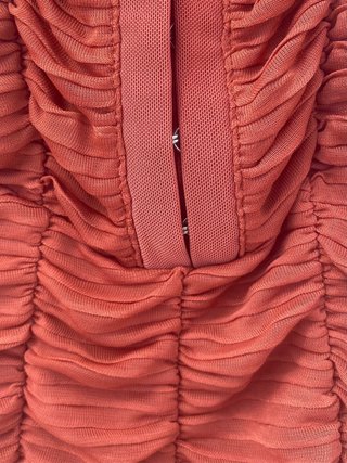 Vestido corto terracota fruncido tirantes M
