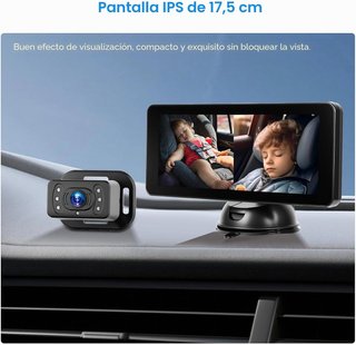 Cámara vigilabebé + pantalla 6,86'' para el coche