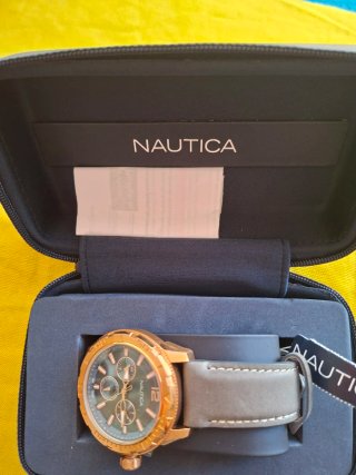 Reloj Nautica Hombre Dorado y Verde