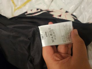 Vestido Valentino Seda Negro y Rosa