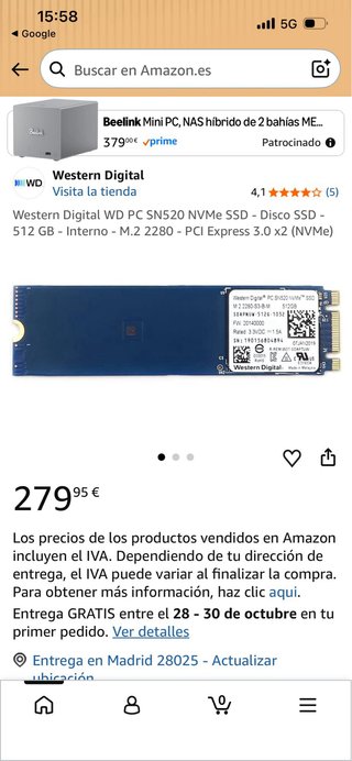 SSD Western Digital 512GB NVMe