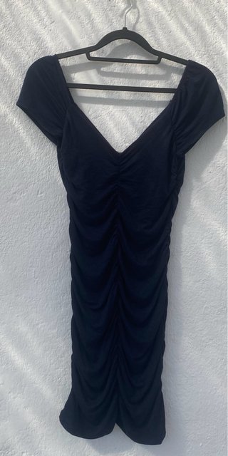 Vestido Corto Azul Fruncido Talla M