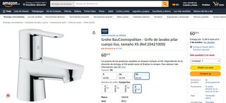 Grifo de lavabo pilar cuerpo liso, tamaño XS. Groh
