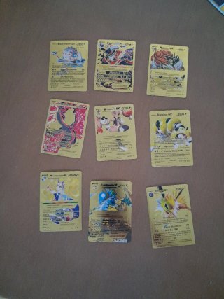 Lote de 9 Cartas Pokémon Doradas