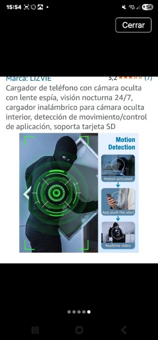 Cargador Inalámbrico con Cámara Oculta