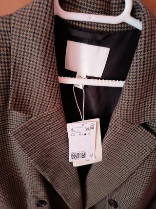 Americana H&M Marrón Cuadros Talla M