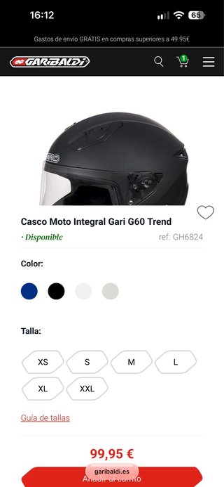 Casco Gari G60 ECE 22.06 XS