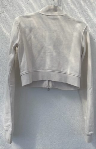 Chaqueta Blanca Cropped con Cremallera S