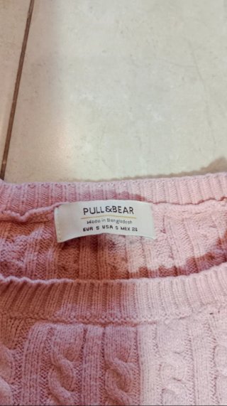 Jersey Pull&Bear rosa trenzado talla S