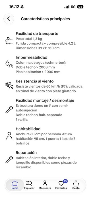Tienda campaña Simond MT900 1 persona