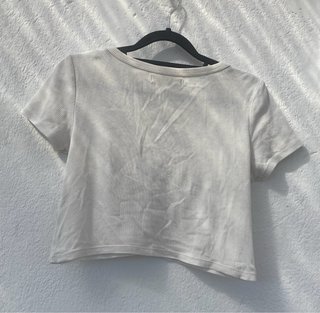 Top Blanco Cropped de Canalé Talla S