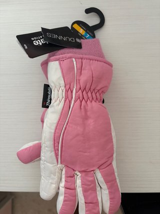 Guantes de Nieve Rosa y Blanco (5-7 años)