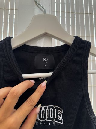 Crop Top Nude Project Negro Talla S
