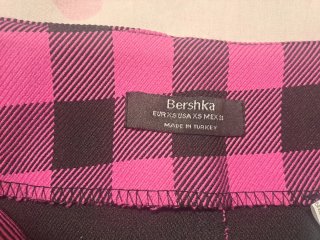 Falda cuadros rosa y negra Talla XS