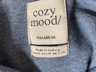 Sudadera Cropped con Capucha Azul Gris M