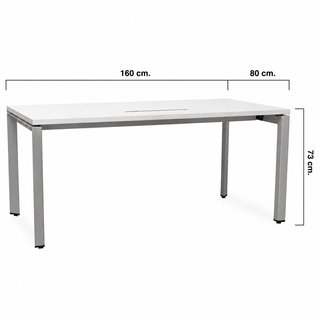 Escritorio Steelcase Ottima 160x80cm Blanco+Gris