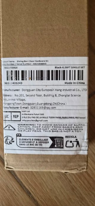 Kit Herrajes Puerta Corredera Granero 2m Negro