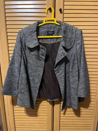 Chaquetón Gris Sfera Estilo Tweed Talla L